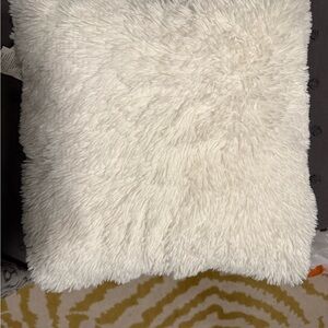 Nicole Miller White Fluffy Accent Pillow